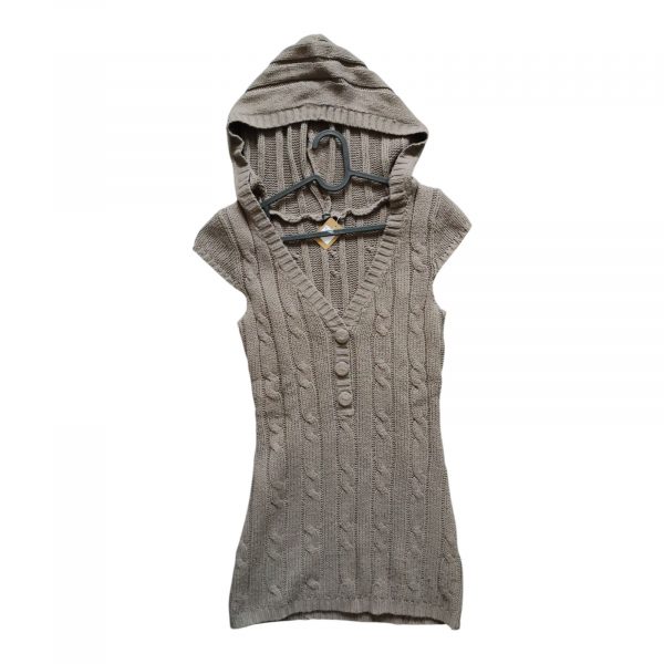 Damen Strick Long Top mit Kapuze - Unbekannt - 36